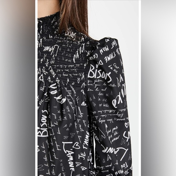 Cinq a Sept Rika Love Note Mini Dress Black NEW - Picture 3 of 12